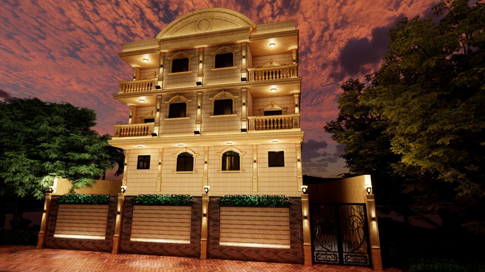 تصميم واجهه عمارة سكنيه